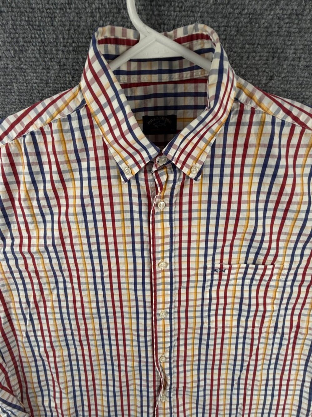 Paul & Shark Long Sleeve Button Up Shirt Plaid Colorful Size 43 Woven Cotton